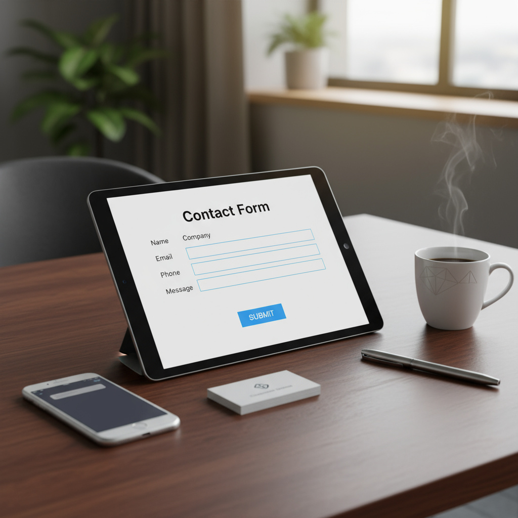 Contact form on tablet