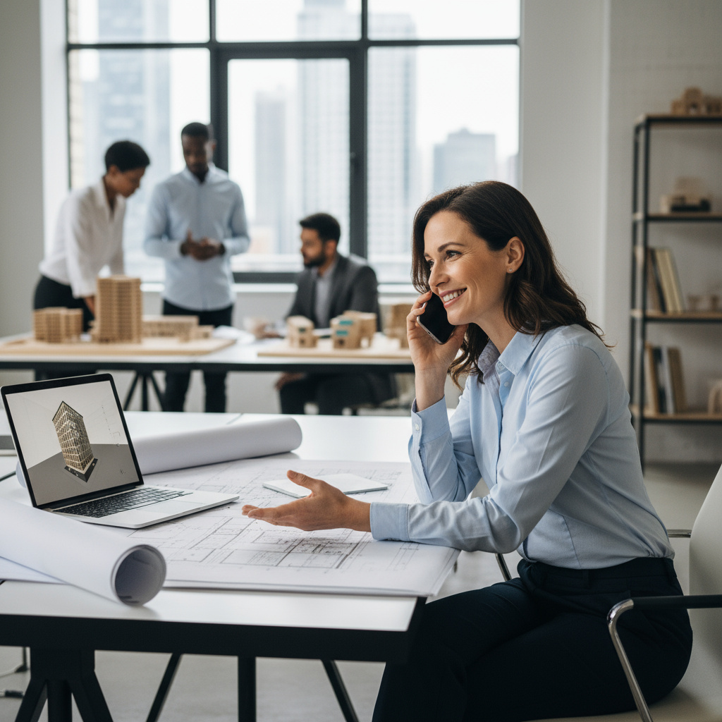 Team member on phone