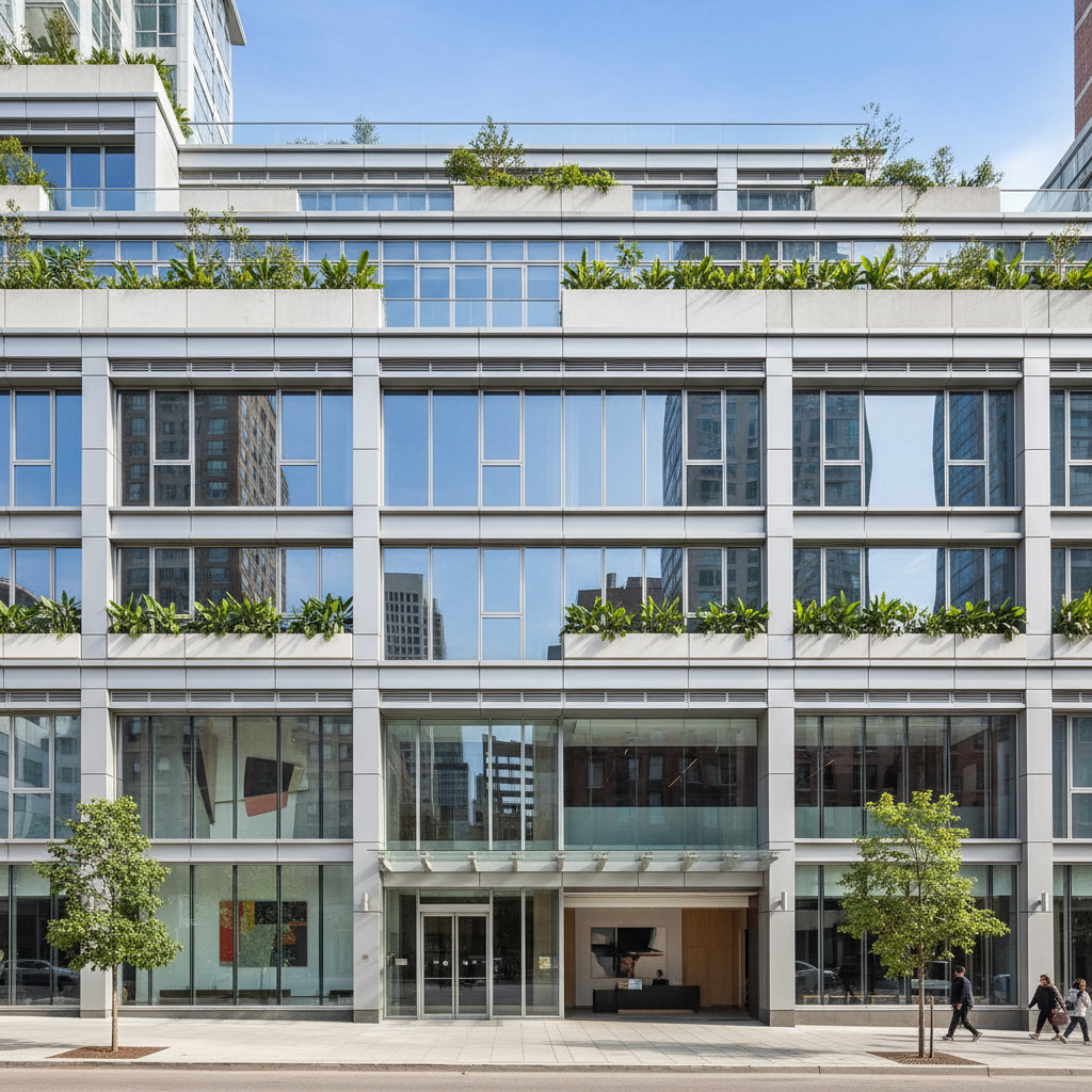 Modern architectural project exterior in Doha