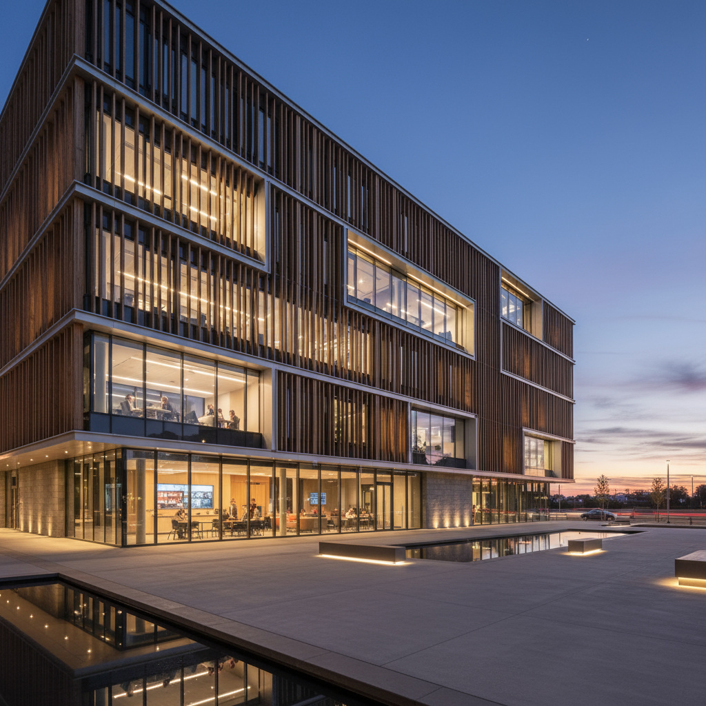 Contemporary commercial building exterior