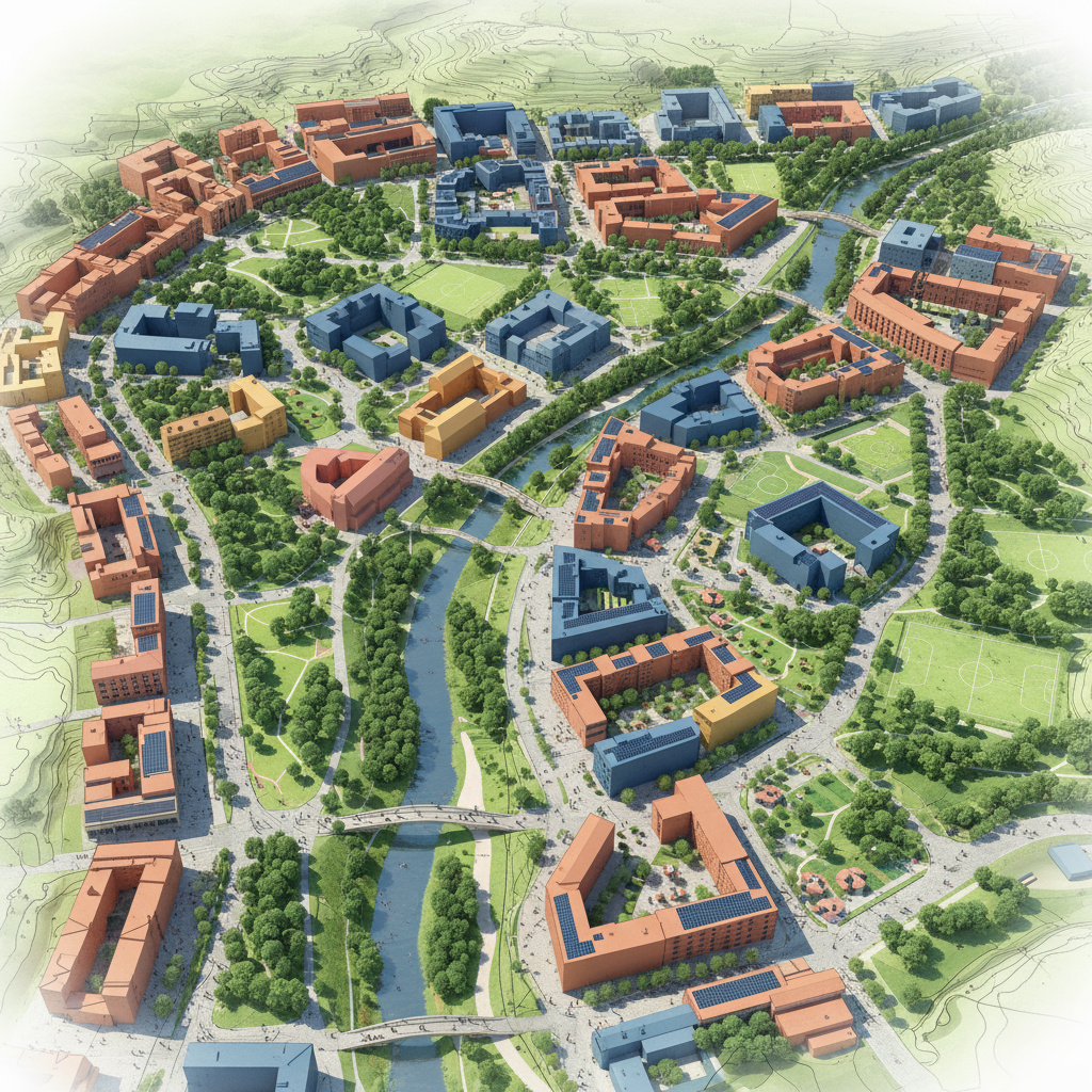 Urban masterplan aerial